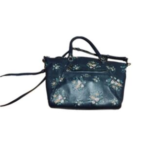 Coach Navy Floral Shoulder Bag